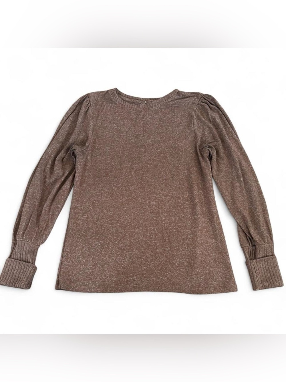 Women's Shimmery Brown Long-Sleeve Top